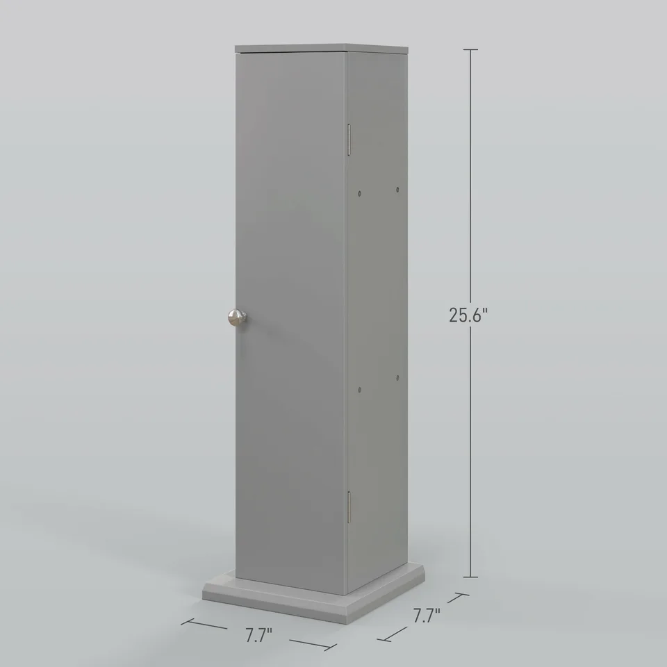 Small Toilet Paper Cabinet, Bathroom Corner Cabinet with Doors and Shelves for Paper Shampoo, Gray view 2