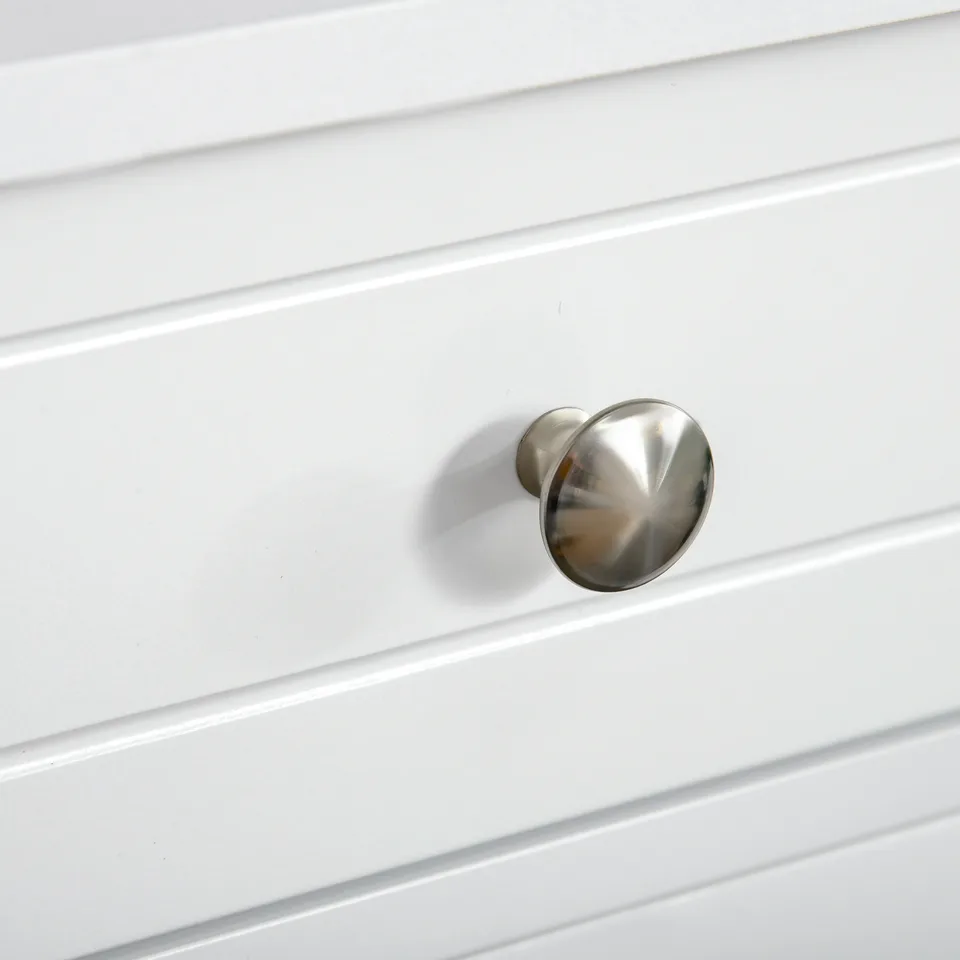 Freestanding Bathroom Floor Cabinet, Wooden Bathroom Cabinet with 2 Doors, 2 Drawers and Adjustable Shelf, White view 3