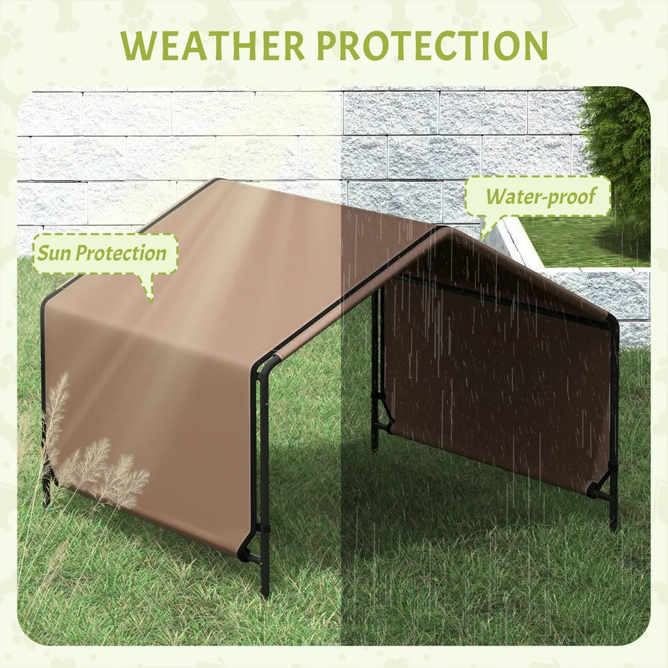Portable Dog Tent Water Resistant for Outdoor Shade Protection, Brown view 2