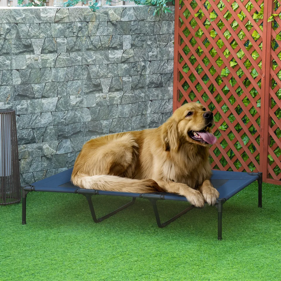 48" x 36" Elevated Breathable Dog Bed w/ Carry Bag Dark Blue