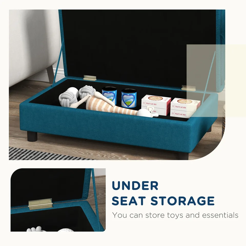 Pet Sofa Dog Sofa for Small Dogs with Storage, Dark Blue view 4