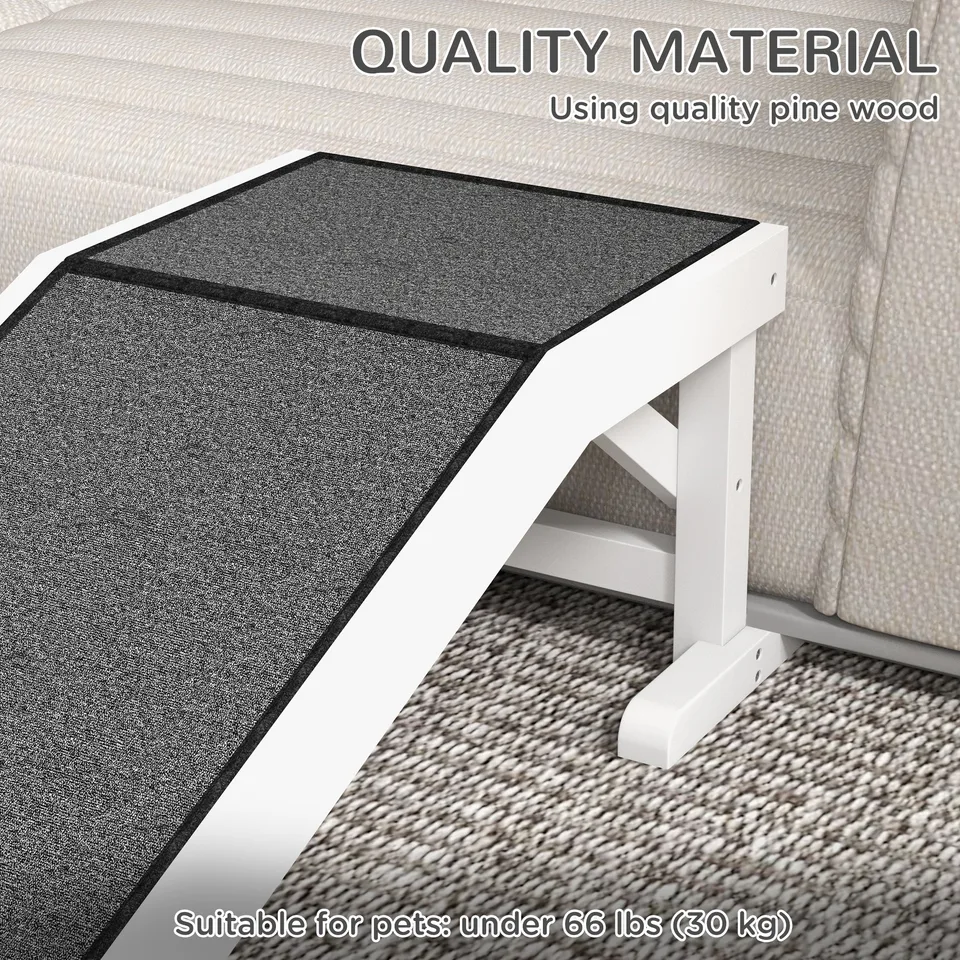 49" Pet Ramp for Dogs & Cats with Non-Slip Carpet, White view 2