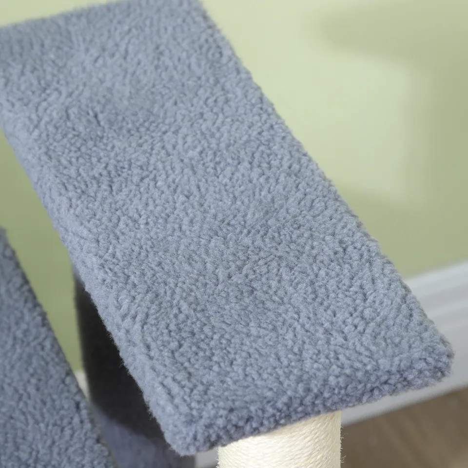 4 Levels Cat Steps with Scratching Posts for High Bed, Sofa, Gray view 6