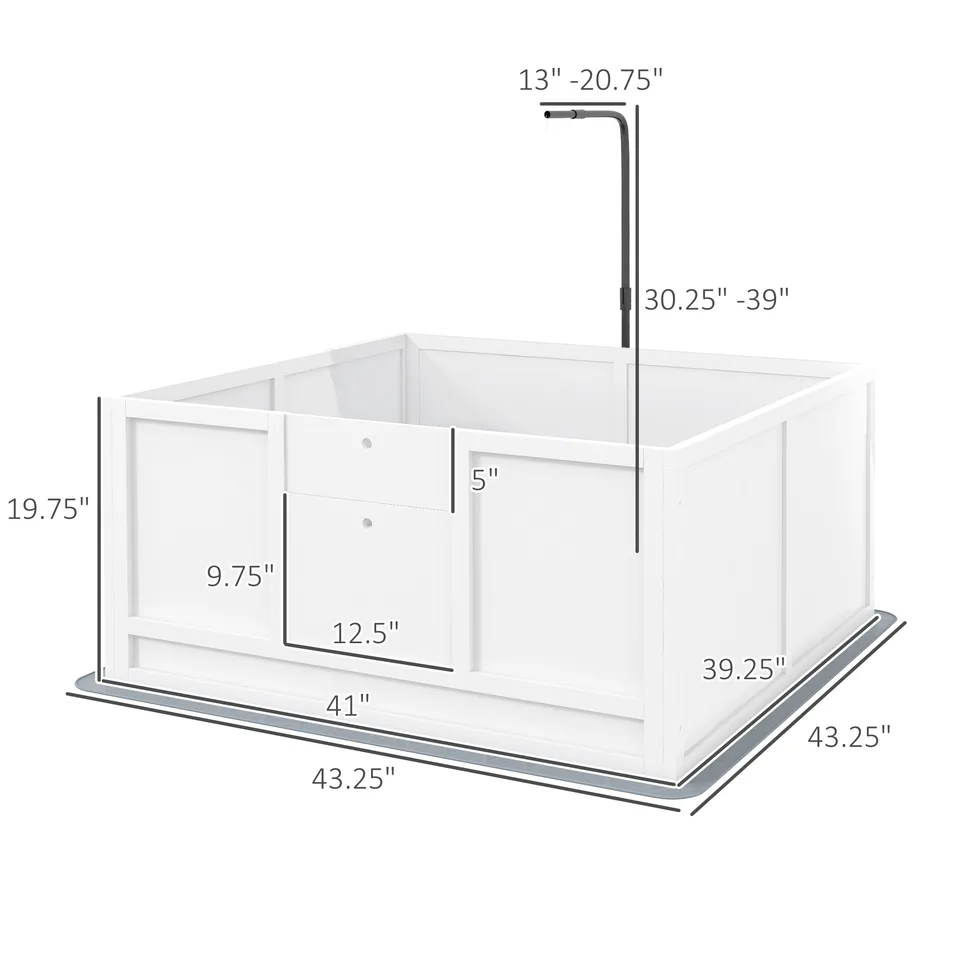 Whelping Box for Puppies with Pee Pad, Pig Rail, Adjustable Door for Small, Medium & Large Breed Dogs Birth, 41" x 39" view 2