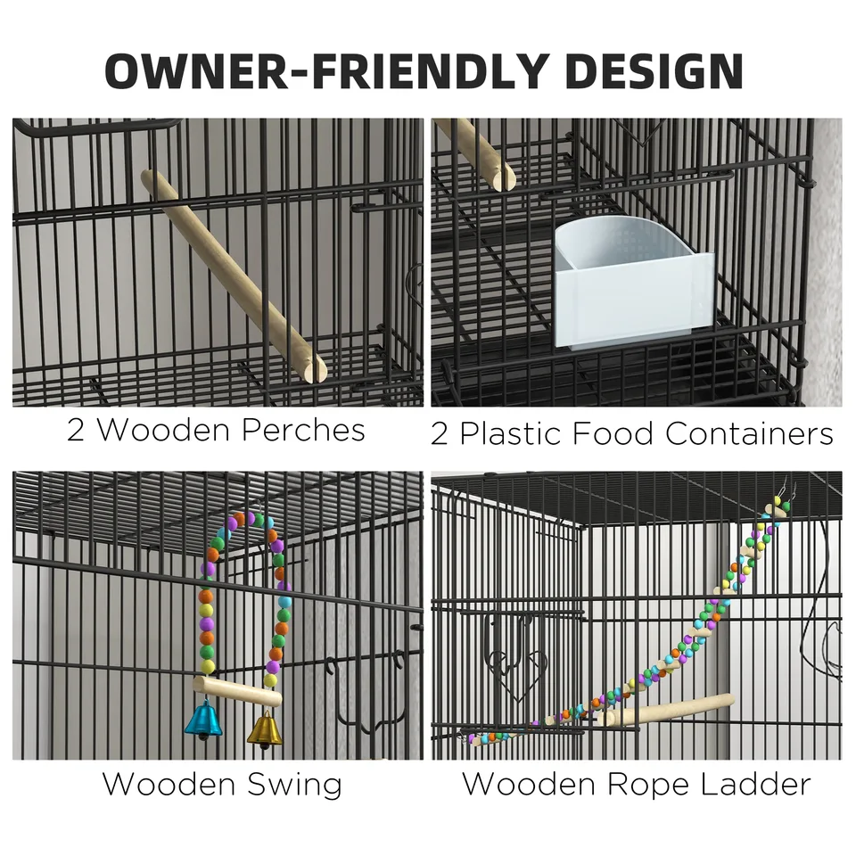 Double Stackable Bird Cage on Wheels w/ Stand, for Canaries view 4