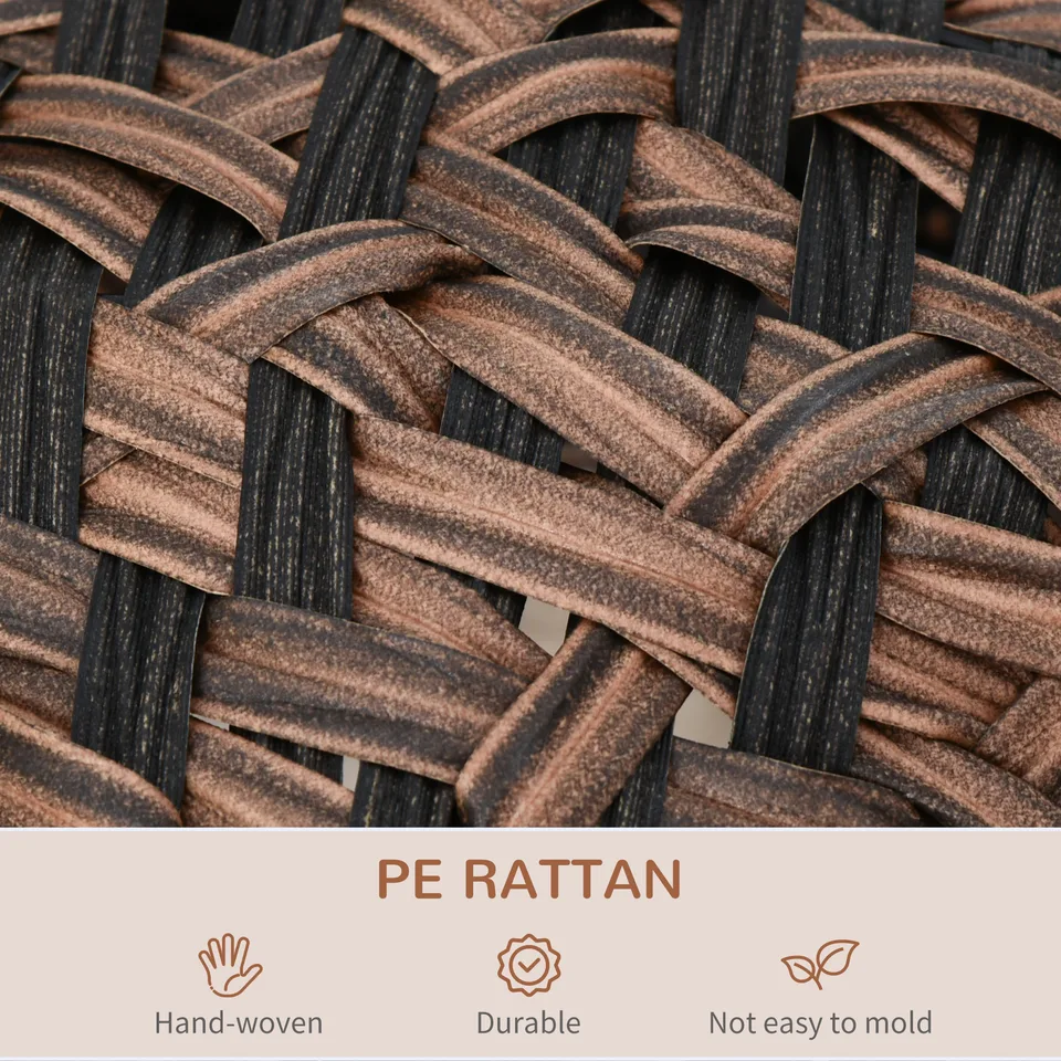 20.5" Weaved Cat Bed, Elevated Hand-woven Braided Banana Leaf Kitten House Condo with Cushion, Brown view 4