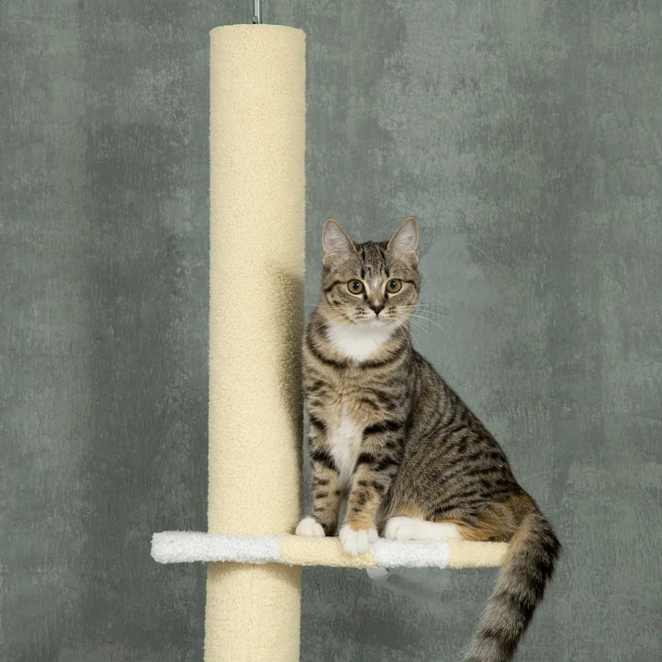 4-Tier Floor to Ceiling Cat Tree Height Adjustable 87 -103 Inch view 3