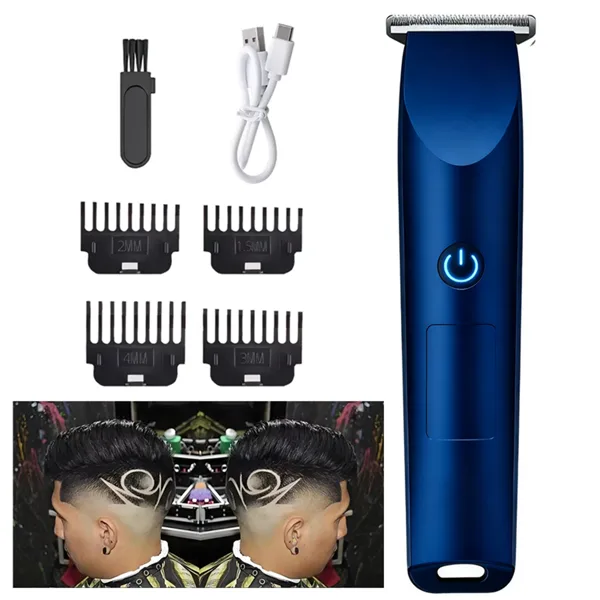 Men Pro Electric Hair Clippers Beard Trimmer Cutting Barber Shaving Machine Blue (Logistics Only For USPS.TK/TMEU Only For Self-pickup) view 2