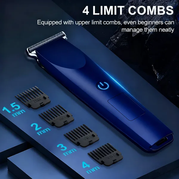 Men Pro Electric Hair Clippers Beard Trimmer Cutting Barber Shaving Machine Blue (Logistics Only For USPS.TK/TMEU Only For Self-pickup) view 3