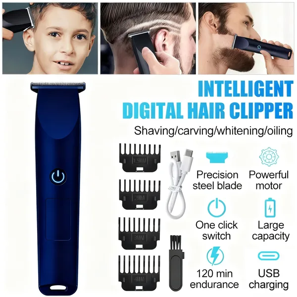 Men Pro Electric Hair Clippers Beard Trimmer Cutting Barber Shaving Machine Blue (Logistics Only For USPS.TK/TMEU Only For Self-pickup) view 4