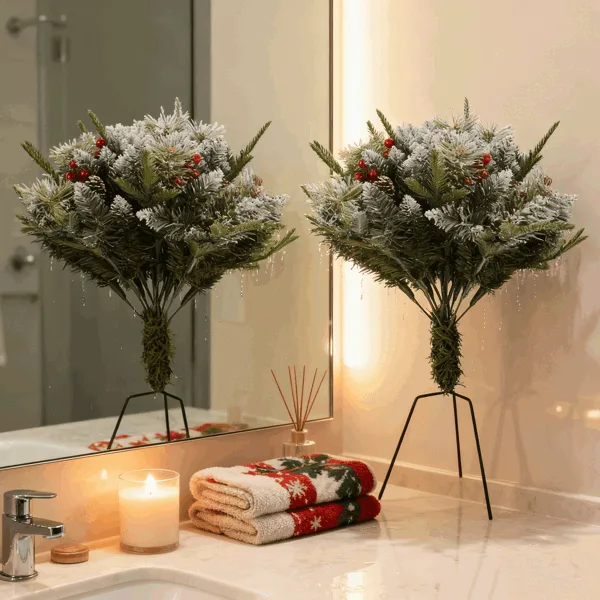 Lifelike Artificial Christmas Tree With 8 Lighting Modes, 50 Warm LEDs, Auto Timer & IP44 Waterproof, Battery Operated For Indoor Outdoor Decor view 4