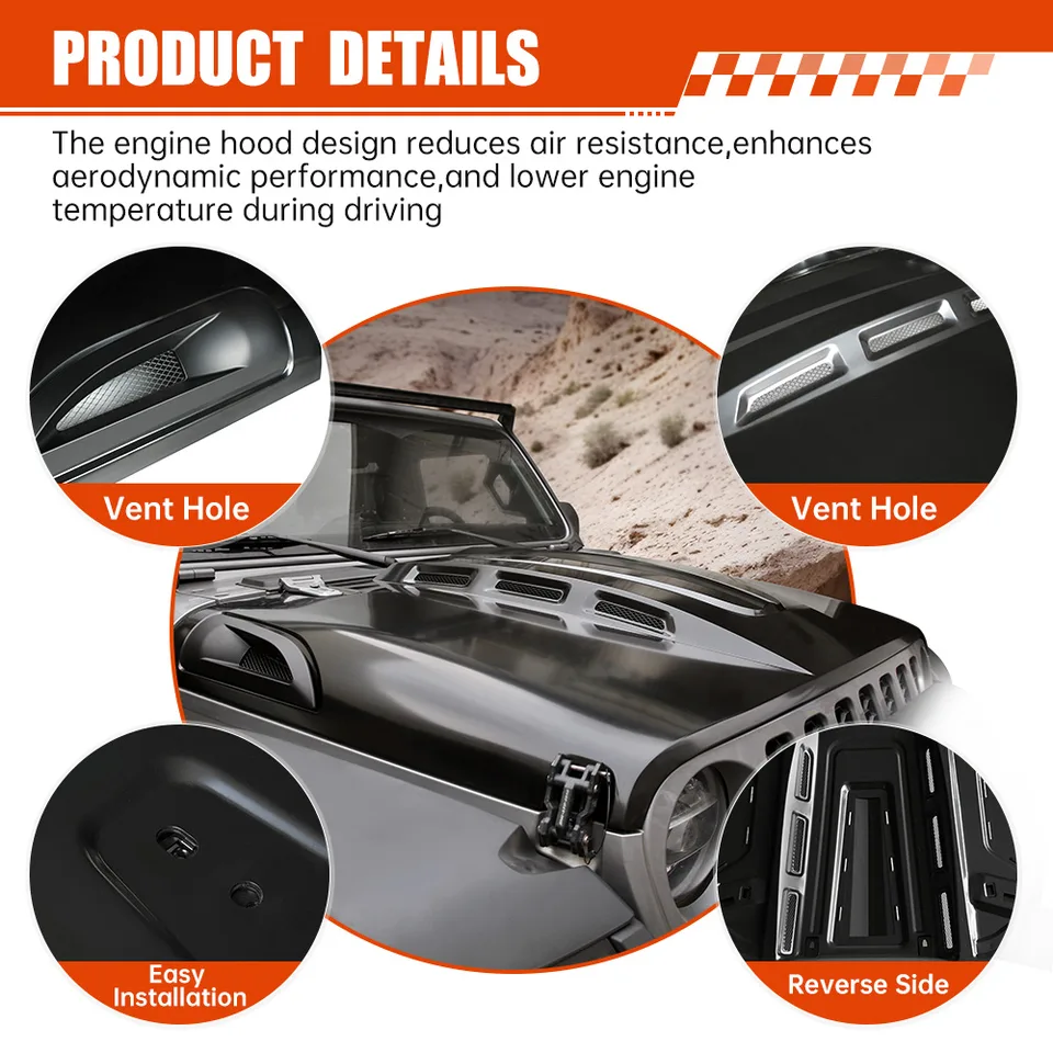 Hood Compatible With 2018 Wrangler view 2