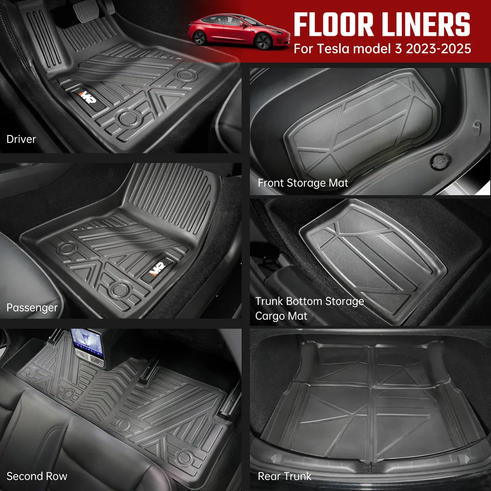 TPE Floor Mat For Tesla Model 3 2023-2025 view 3