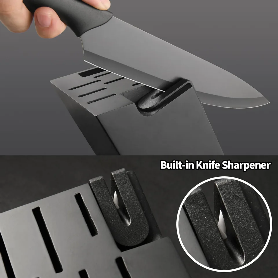 16 Pieces Kitchen Knife Block Set With Cutting Board, German Stainless Steel Knife Set With Sharpener, Dishwasher Safe, Anti-Slip Handle, 6 view 4