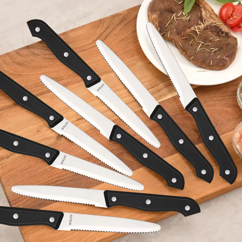 12-piece Kitchen Knife And Accessory Set With High-carbon Stainless Steel Blades, Including Meat And Steak Knives, With ABS Handles view 4