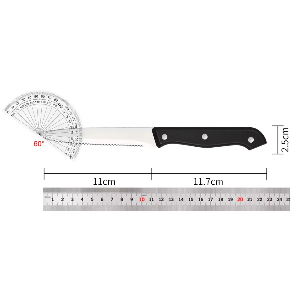 12-piece Kitchen Knife And Accessory Set With High-carbon Stainless Steel Blades, Including Meat And Steak Knives, With ABS Handles view 3