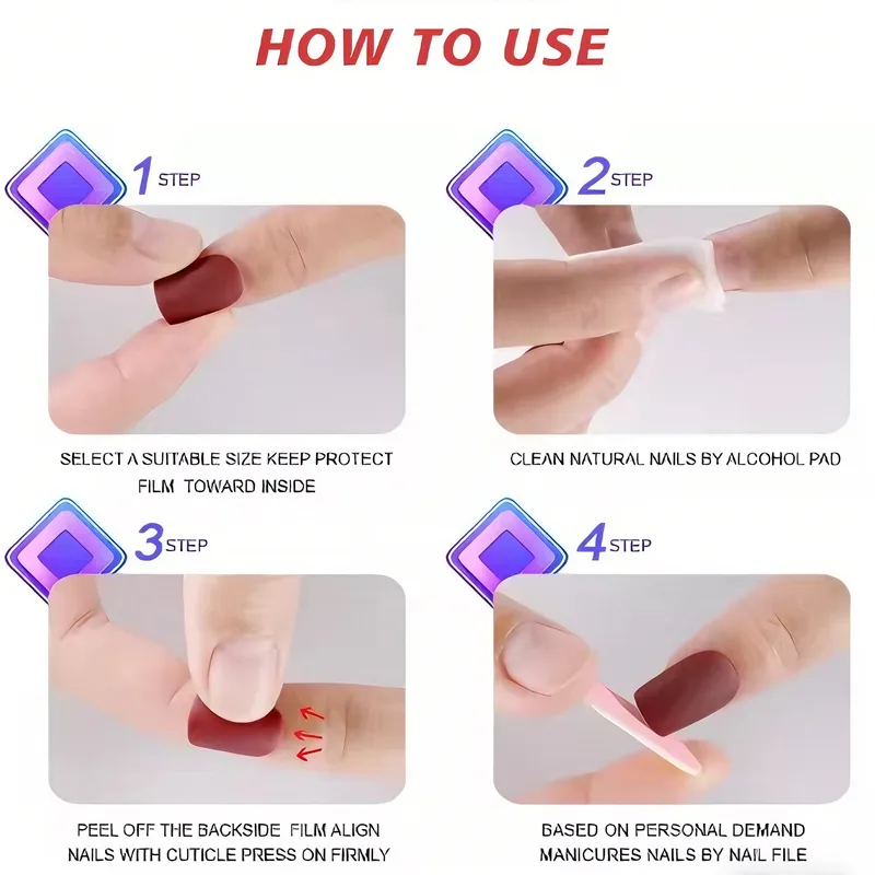 24 PCS Planet Pearl Flower Nail Art, Long Length Long Water Pipe Fake Nails,Square Head Nail Tips False Nail view 2