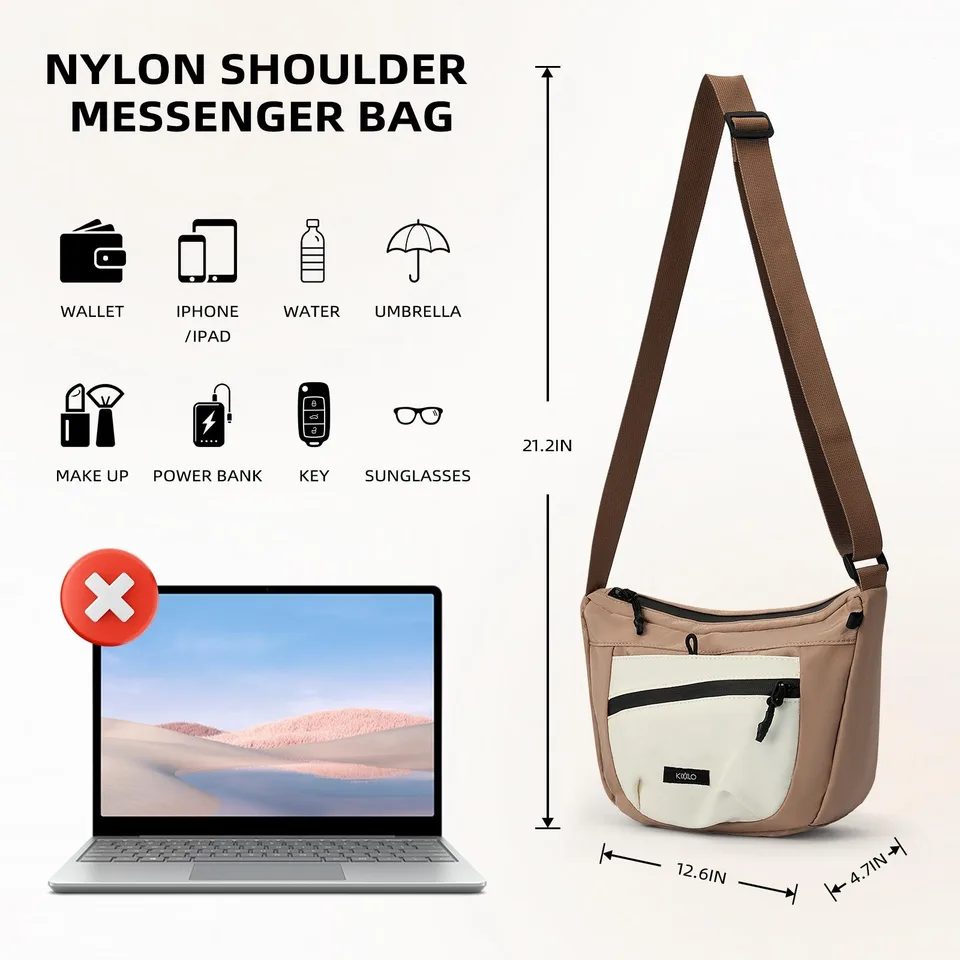 Women's Solid Color Crossbody Bag Fashionable Large Capacity Shoulder Bag For Work School Casual Trendy Versatile High-quality Daily view 2