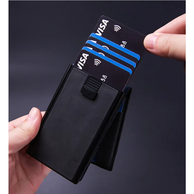 Men's Slim Wallet With Pop Up Card Holder, RFID Blocking, Minimalist Design With Large Card Capacity, Money Clip view 8
