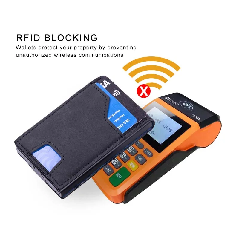 Men's Slim Wallet With Pop Up Card Holder, RFID Blocking, Minimalist Design With Large Card Capacity, Money Clip view 9