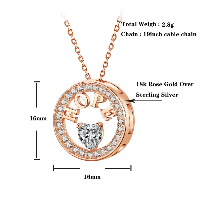 Emma Manor Necklace For Women 18k Gold Plated 925 Silver 5A Zirconia Diamond Hope Pendant Necklace view 2