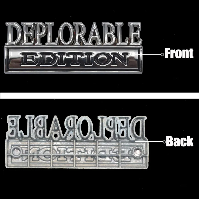 2pcs Deplorable Edition Emblems, Emblem 3D Badge Decal Car Truck SUV,Refrigerator Sticker,Window Display Stickers,Bicycles, Laptops, Fridges view 4