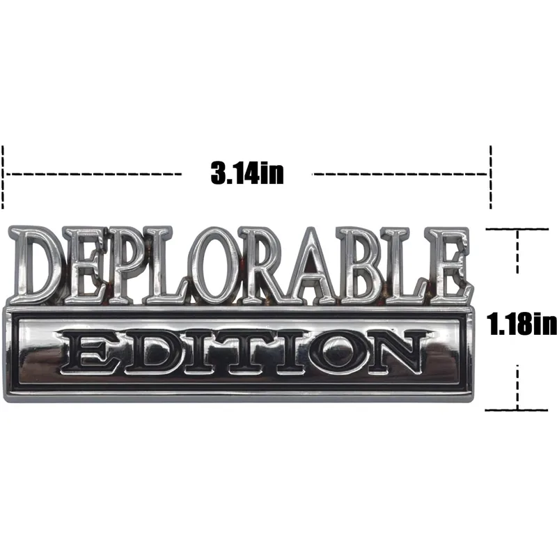 2pcs Deplorable Edition Emblems, Emblem 3D Badge Decal Car Truck SUV,Refrigerator Sticker,Window Display Stickers,Bicycles, Laptops, Fridges view 3