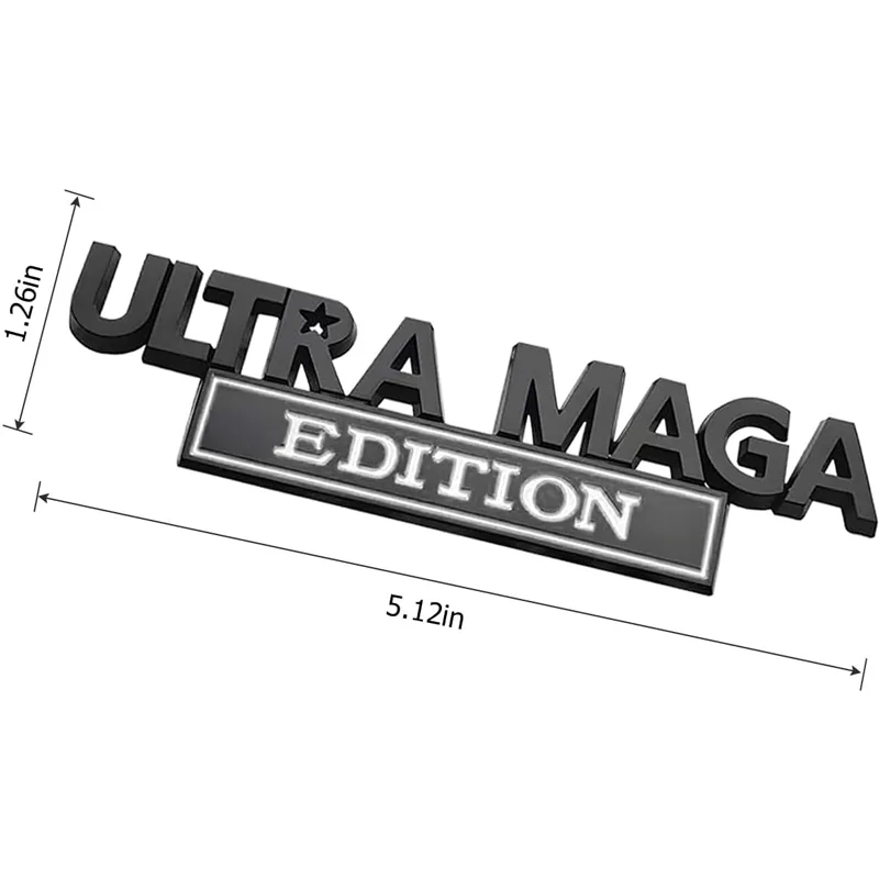 2pcs Ultra MAGA Edition Emblems, Emblem 3D Badge Decal Car Truck SUV,Refrigerator Sticker,Window Display Stickers,Bicycles, Laptops, Fridges view 3