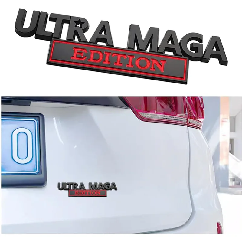 2pcs Ultra MAGA Edition Emblems, Emblem 3D Badge Decal Car Truck SUV,Refrigerator Sticker,Window Display Stickers,Bicycles, Laptops, Fridges view 2