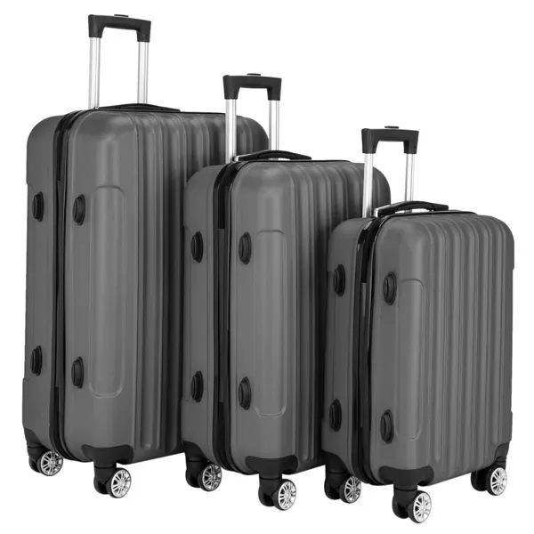 3-in-1 Multifunctional Large Capacity Traveling Storage Suitcase Luggage Set Dark Gray view 2