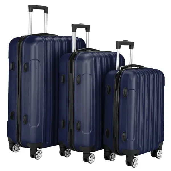 3-in-1 Multifunctional Large Capacity Traveling Storage Suitcase Luggage Set Navy Blue view 3