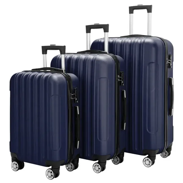 3-in-1 Multifunctional Large Capacity Traveling Storage Suitcase Luggage Set Navy Blue view 2