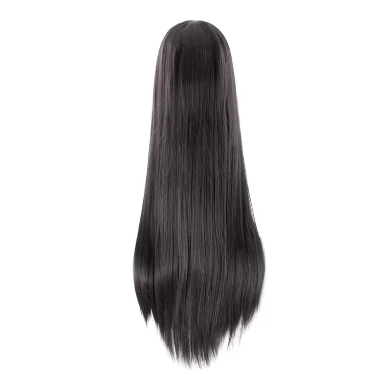 40Inch 100cm Long Women's Long Straight Black Wig Anime Costume Party Wig view 2