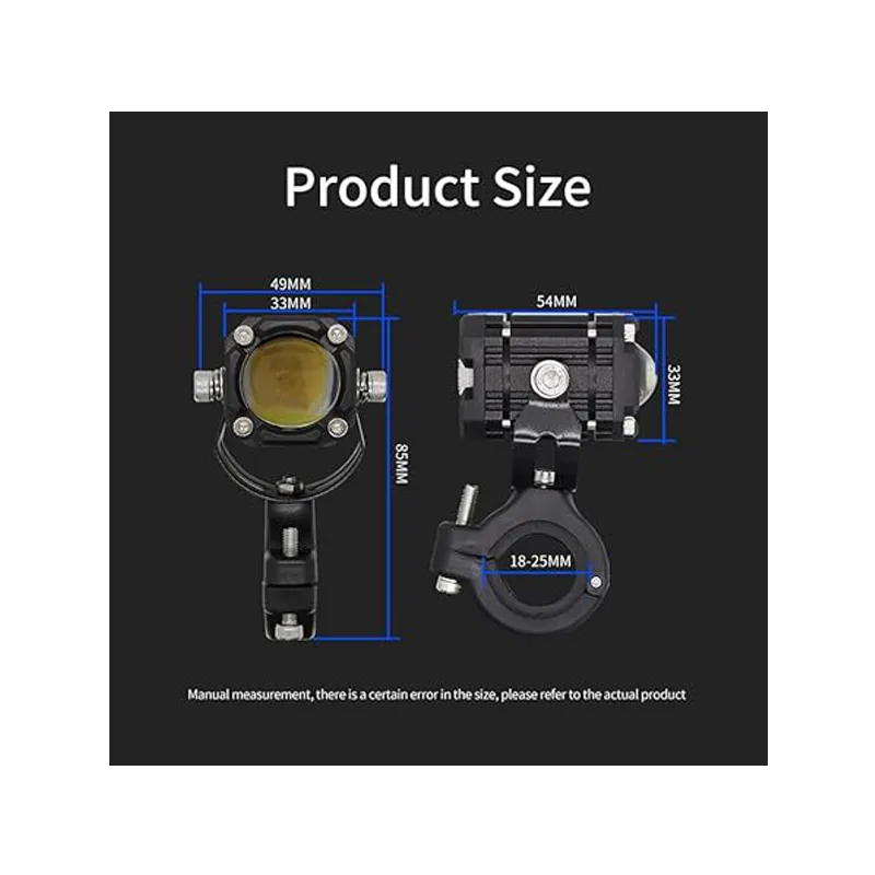 2pcs M5 Spotlight Ultra Bright LED Fog Lights, Headlights, Motorcycles, Cars, Projectors, Waterproof, Universal, Suitable For Motorcycles, SUV, Small, Auxiliary, Spotlight, 12W view 2