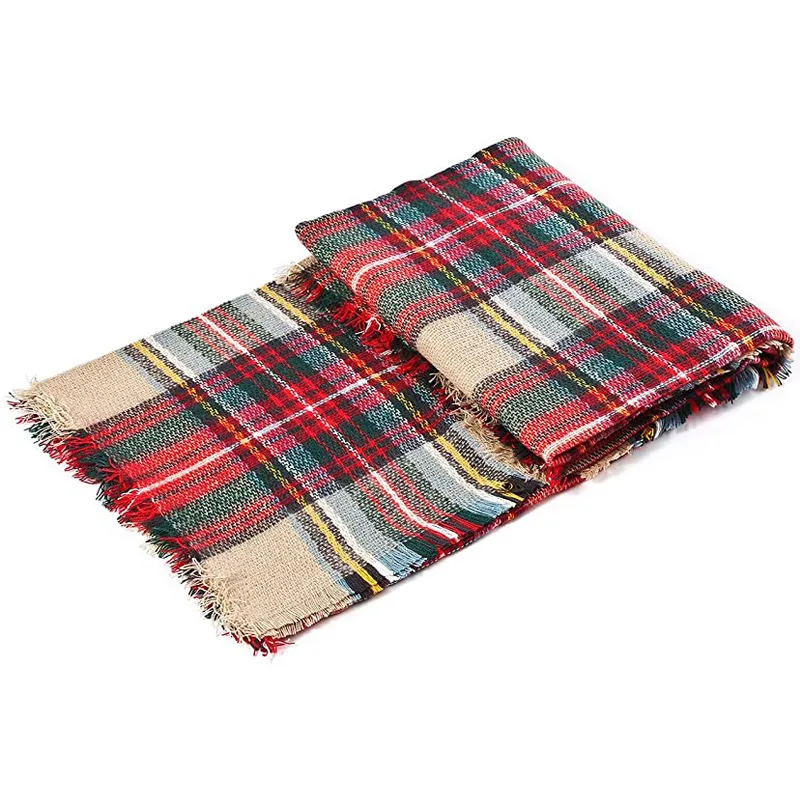 59 X 59in Women Scarf Plaid Tassel Soft Warm Blanket Scarves Womens Shawl Wrap view 3