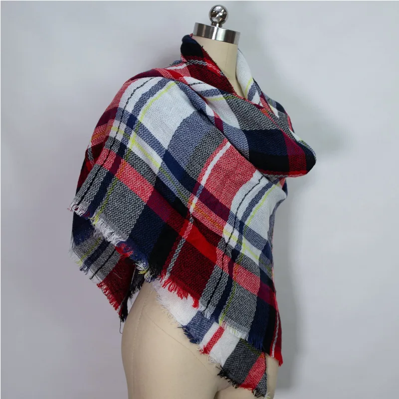 59 X 59in Red Black Women Fall Winter Scarf view 4