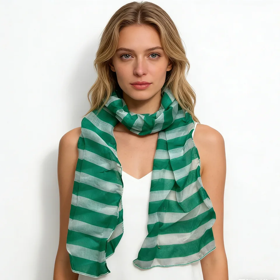 Lime Printed Scarf 2-Pack - Dual Tone Skinny Scarves 60inchx11inch Each