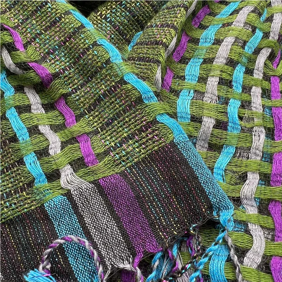 Olive Yarn-Dyed Polyester Scarf - Military Chic Scarf 66inchx23inch view 4