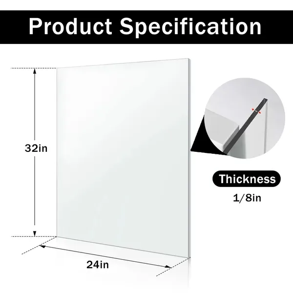24inch*31inch Transparent Acrylic Sheets, Plexiglass Sheets, Decorative Display Materials For DIY Projects view 4