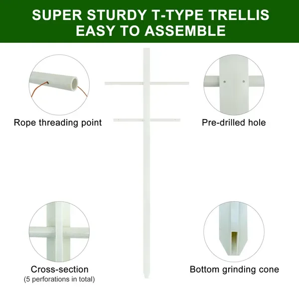 7FT 1PC Hollow T-shaped Climbing Trellis, High-strength Support, Stylish Design, Easily Create A Green Living Wall view 4