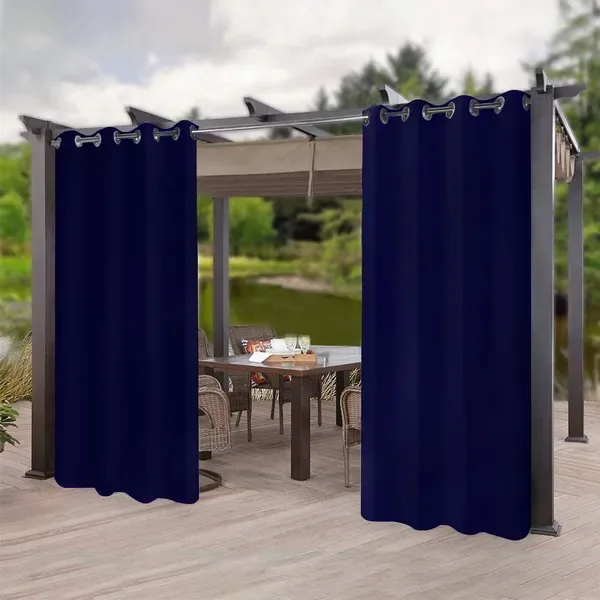 50inch*96inch Luxurious Wool Outdoor Curtain With A Sound-absorbing Ring Design Offer A Tranquil And Comfortable Lifestyle, Combining Style view 3