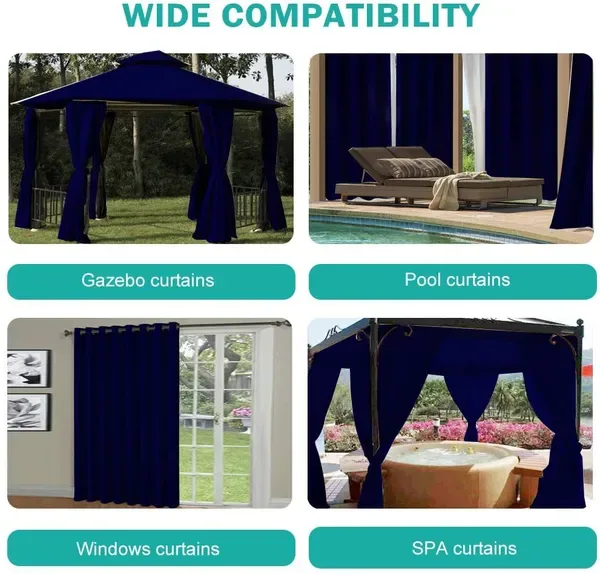50inch*96inch Luxurious Wool Outdoor Curtain With A Sound-absorbing Ring Design Offer A Tranquil And Comfortable Lifestyle, Combining Style view 2