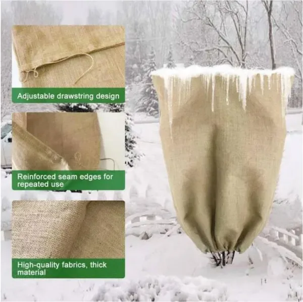 5PC 17inch*59inch Jute Sandbags 300g With Ties, Plant Protection Bags, Biodegradable And Eco-friendly Materials, Provide Protection From view 2