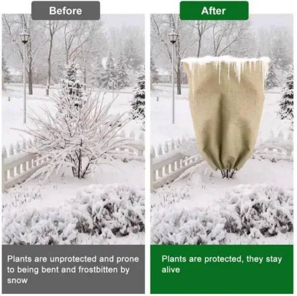 5PC 17inch*59inch Jute Sandbags 300g With Ties, Plant Protection Bags, Biodegradable And Eco-friendly Materials, Provide Protection From view 4