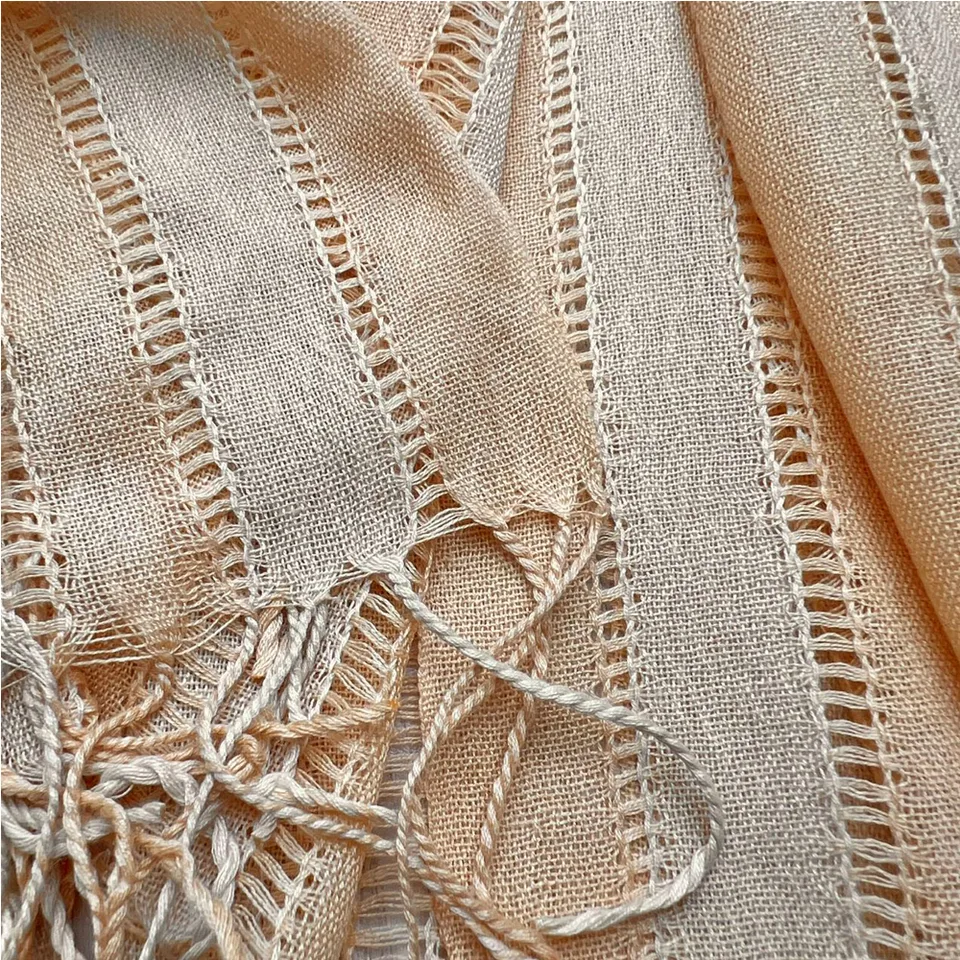 Khaki And Black Crinkle Polyester Scarf - Textured Casual Scarf 71inchx17.5inch view 2