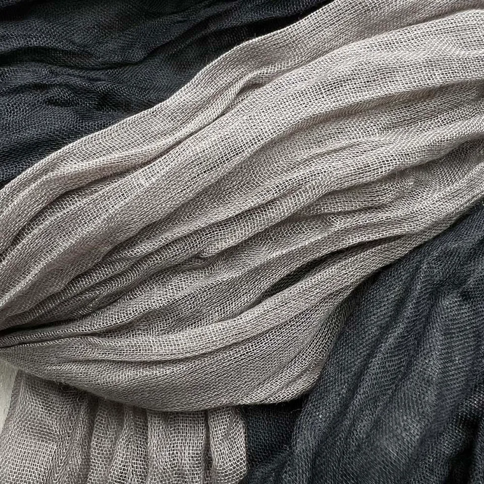 Khaki Yarn-Dyed Polyester Scarf - Classic Long Scarf 69inchx26inch view 3