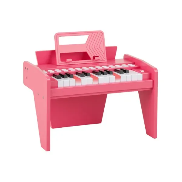 25 Keys Mini Digital Piano For Kids Age 3+, Lighted Teaching Mode With 6 Tones & 15 Demo Songs-Pink view 3
