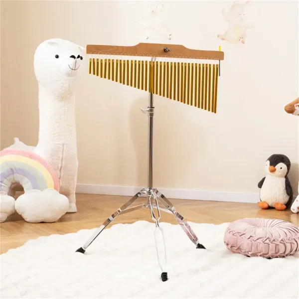 36-Tube Single-Row Wind Chime With Adjustable Tripod Stand, Portable Percussion Instrument For Church Band & Orchestra view 2