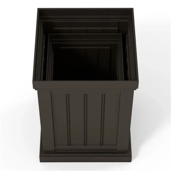 Set Of 2 Stackable PP Planters With Efficient Drainage Holes, Weather-Resistant Flower Pots For Indoor Outdoor Use view 3