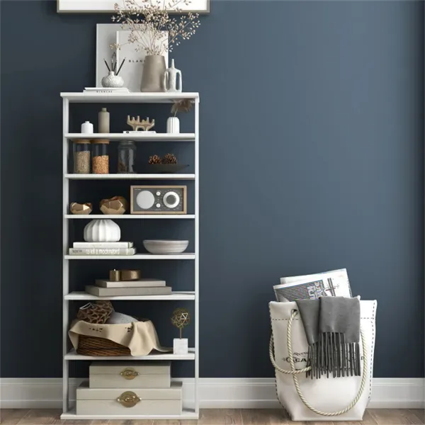 7-Tier Double-Row Shoe Rack With Adjustable Shelves, Anti-Tipping Narrow Storage Rack For Entryway Closet-White view 3